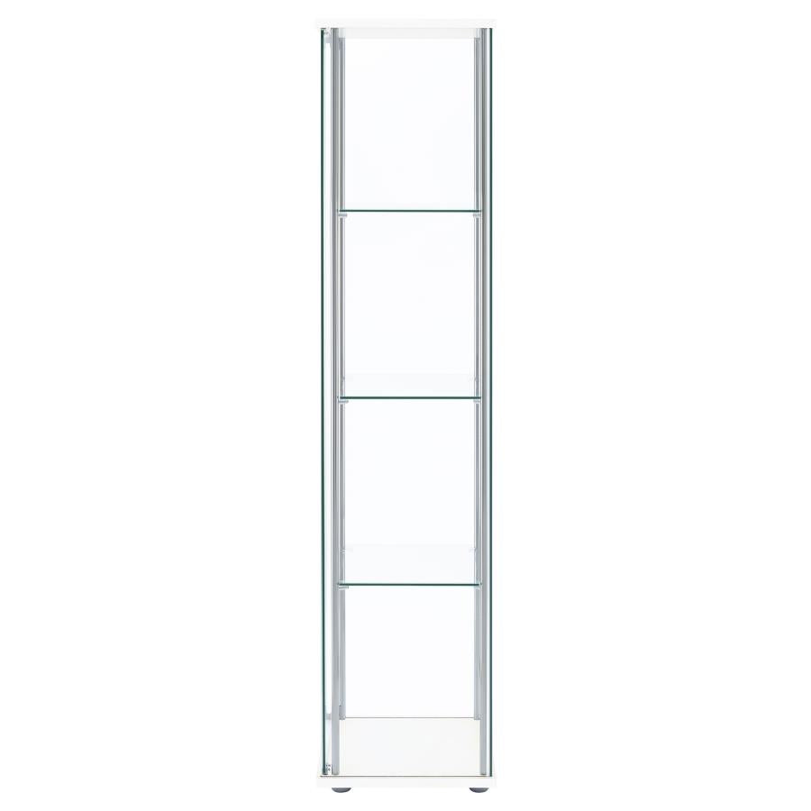 Bellatrix 3-shelf Clear Glass Curio Cabinet White