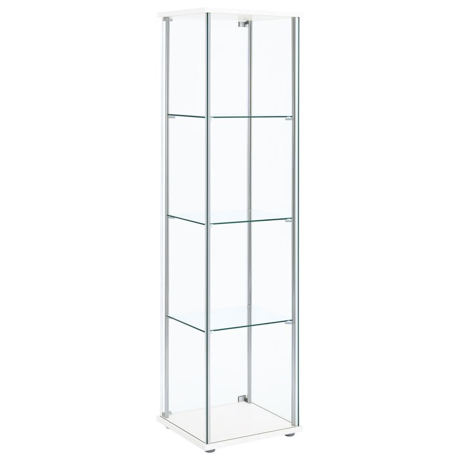 Bellatrix 3-shelf Clear Glass Curio Cabinet White