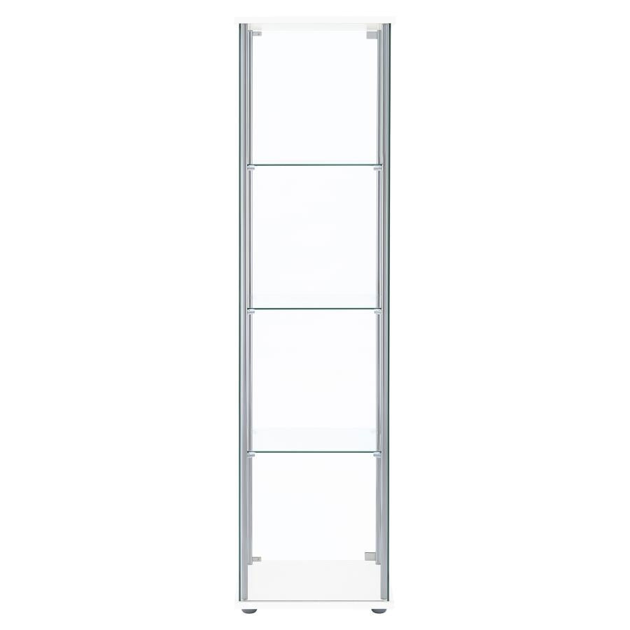 Bellatrix 3-shelf Clear Glass Curio Cabinet White