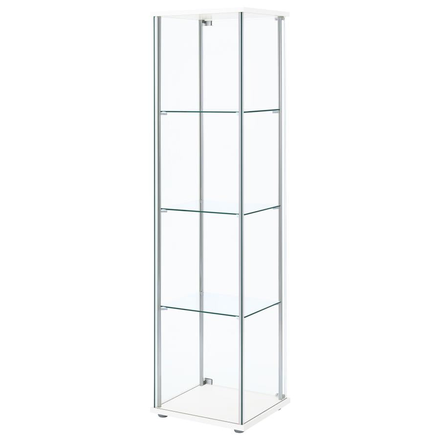 Bellatrix 3-shelf Clear Glass Curio Cabinet White