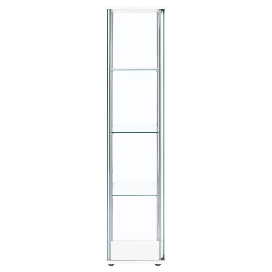 Bellatrix 3-shelf Clear Glass Curio Cabinet White