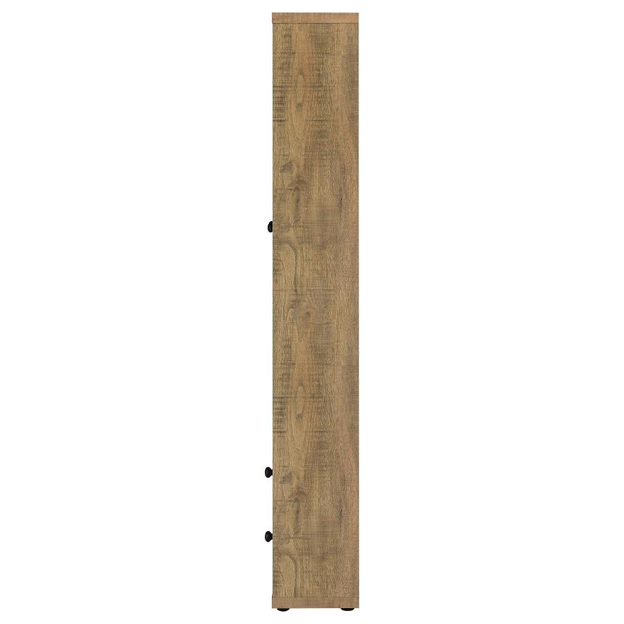 Hawthorne 4-shelf Glass Door Tall Cabinet with Drawers Mango
